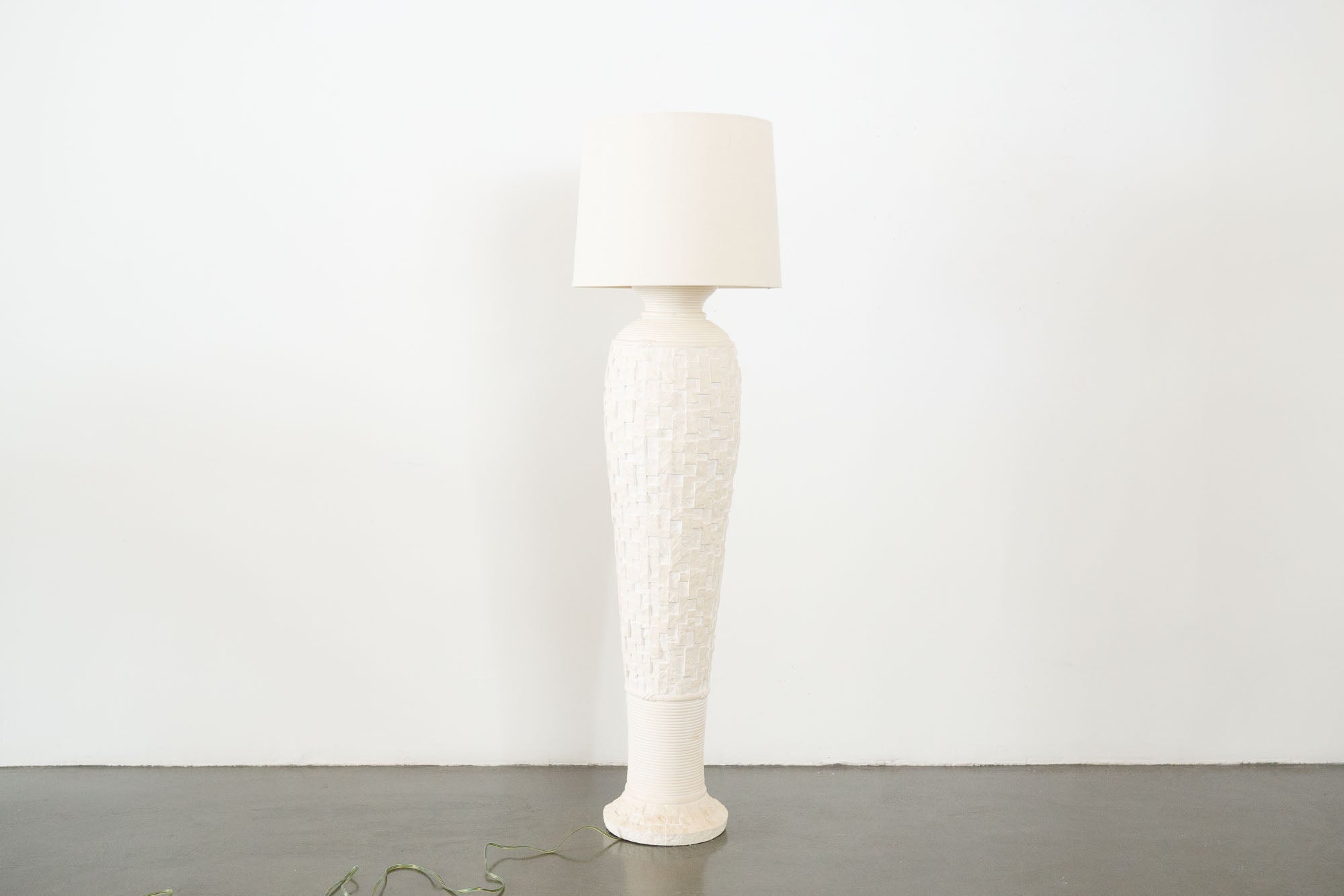 white plaster floor lamp