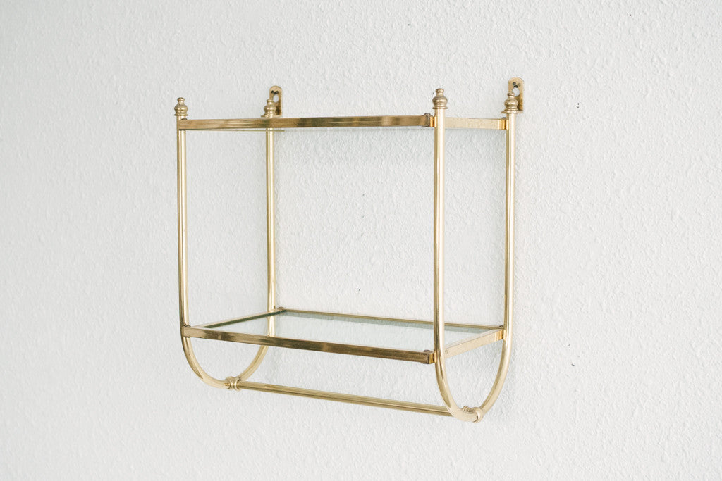 brass wall mount shelf kitchen