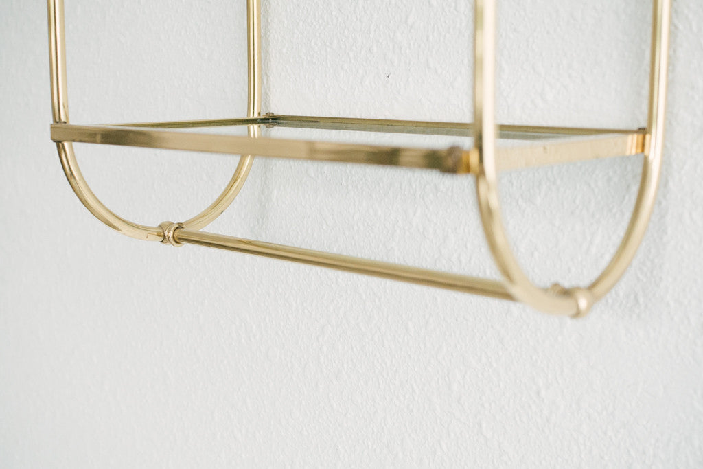 brass wall mount shelf kitchen