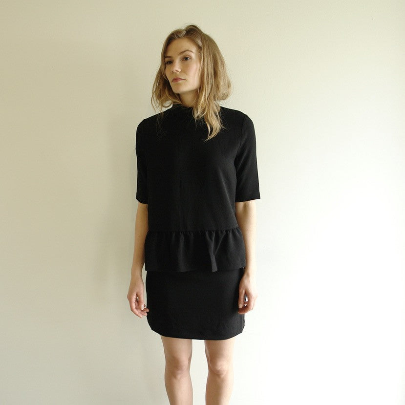 ganni clark dress black