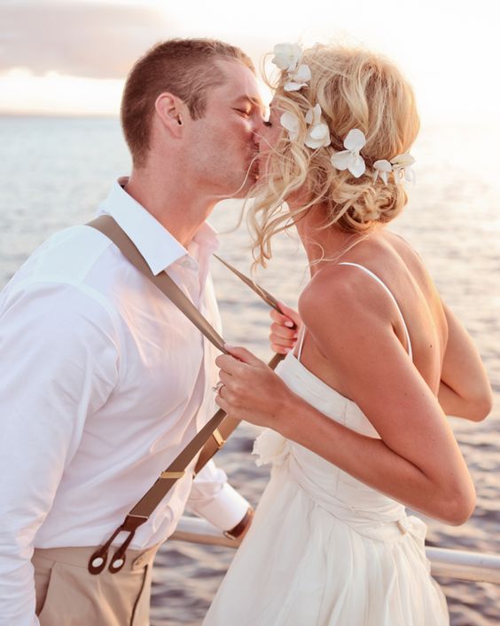 beach wedding groom