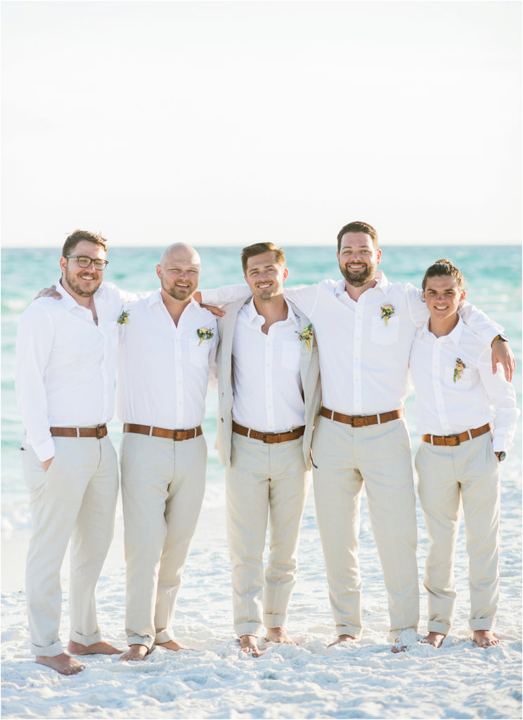 beach wedding groom