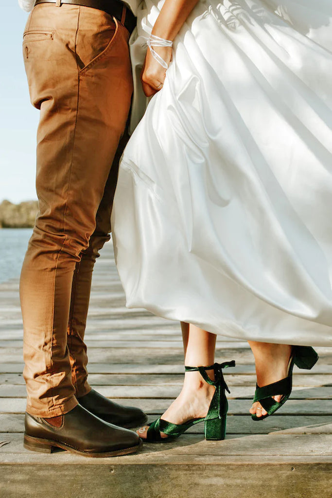 Green wedding shoes