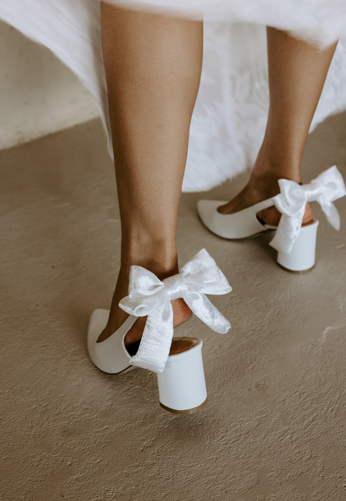 Closed Toe low heel Bridal Shoes