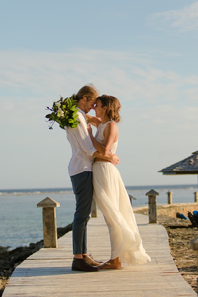 beach wedding groom