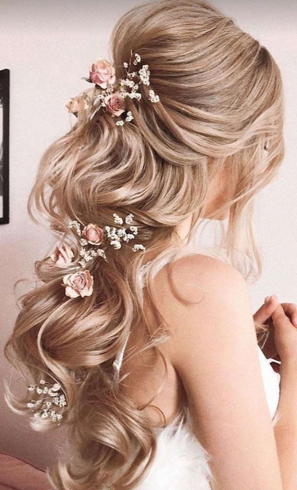 Romantic bridal hair style