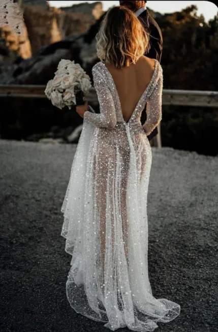 Risque, daring chiffon wedding dress