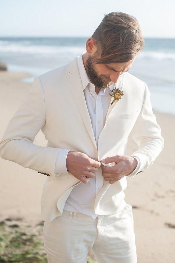 beach wedding groom