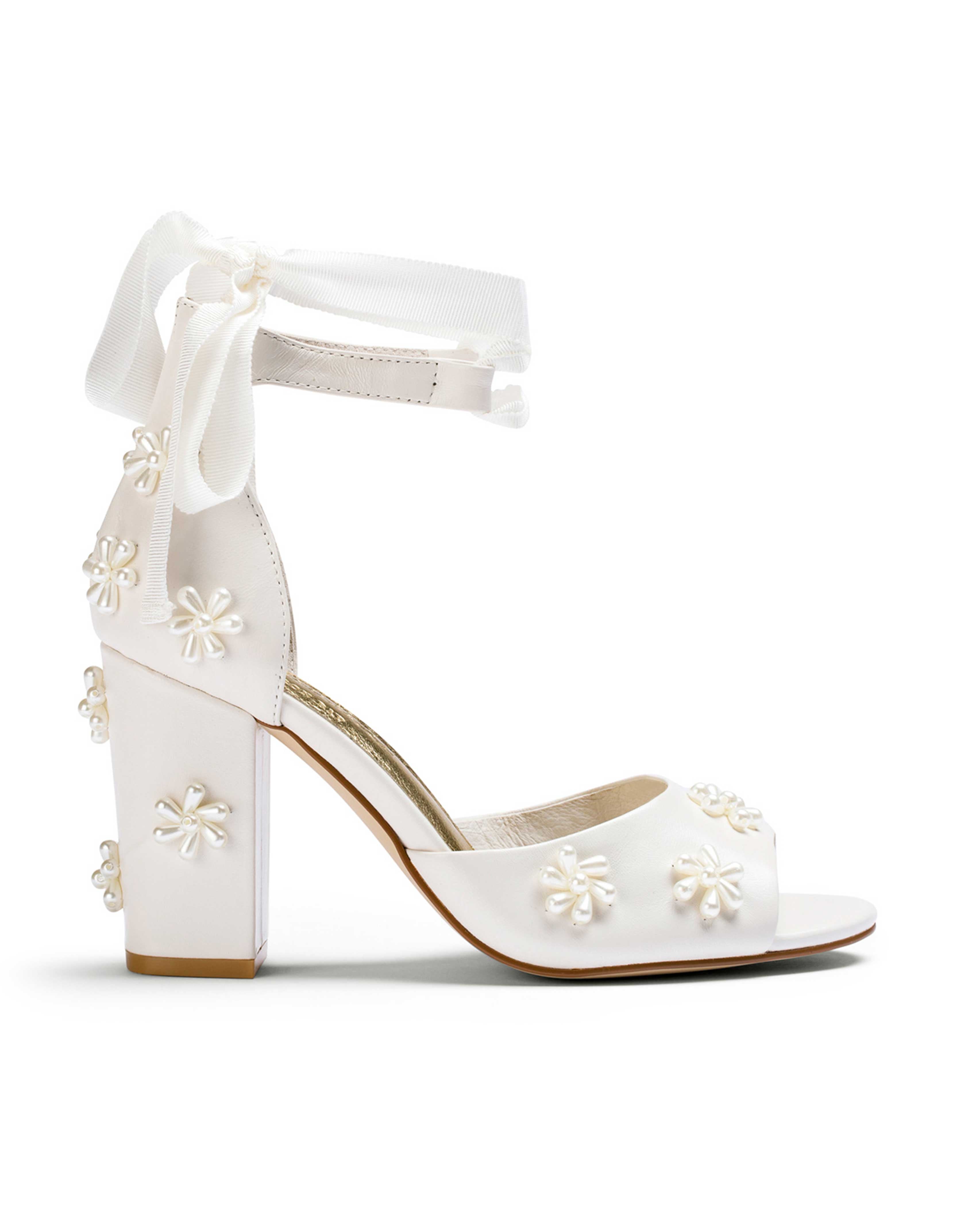 Strappy Stiletto Wedding Shoes with Ankle Ribbon - Anna