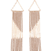 Geometric Earring with Chain - TAUPE (SAMPLE)