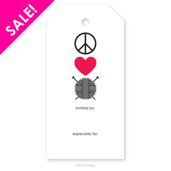 Download Peace Love Knit Gift Tag Knitterella