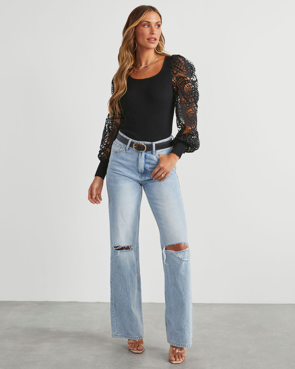 Bring The Edge Mesh Long Sleeve Top – VICI