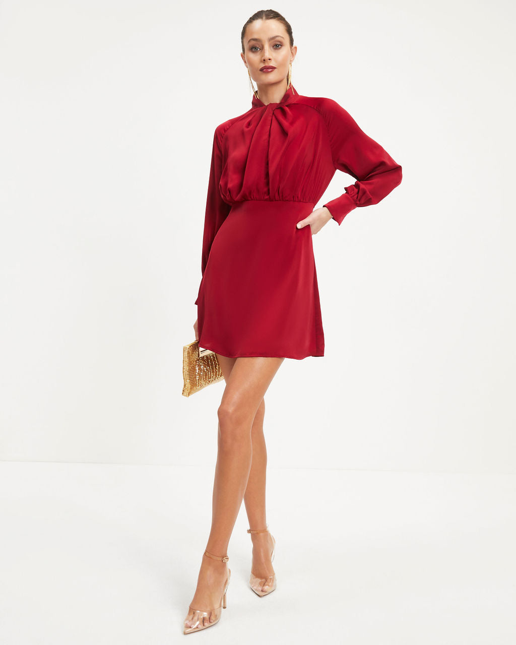 

Hostess With The Mostess Twisted Long Sleeve Mini Dress