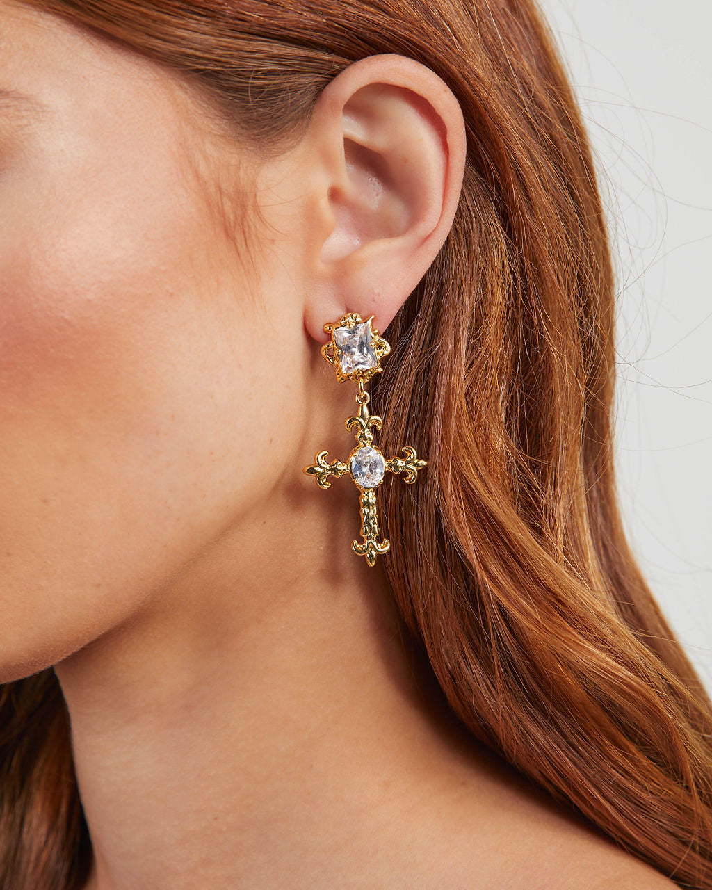 

Benedict Cross Rhinestone Earrings