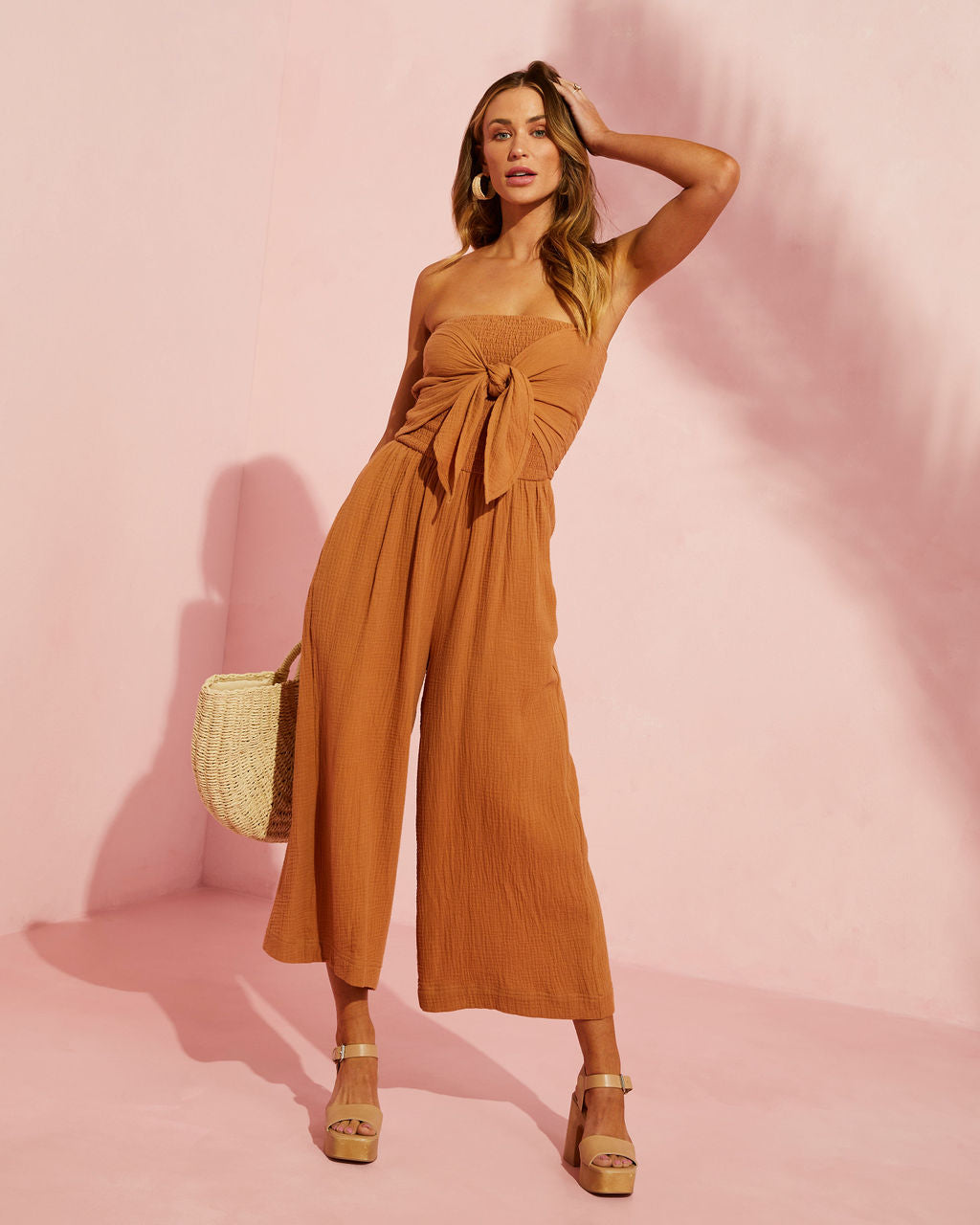 

Zaia Front Tie Strapless Jumpsuit