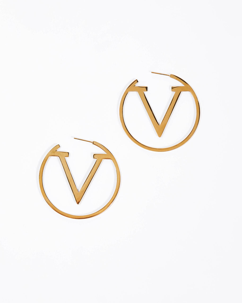 

Valiant V Hoop Earrings