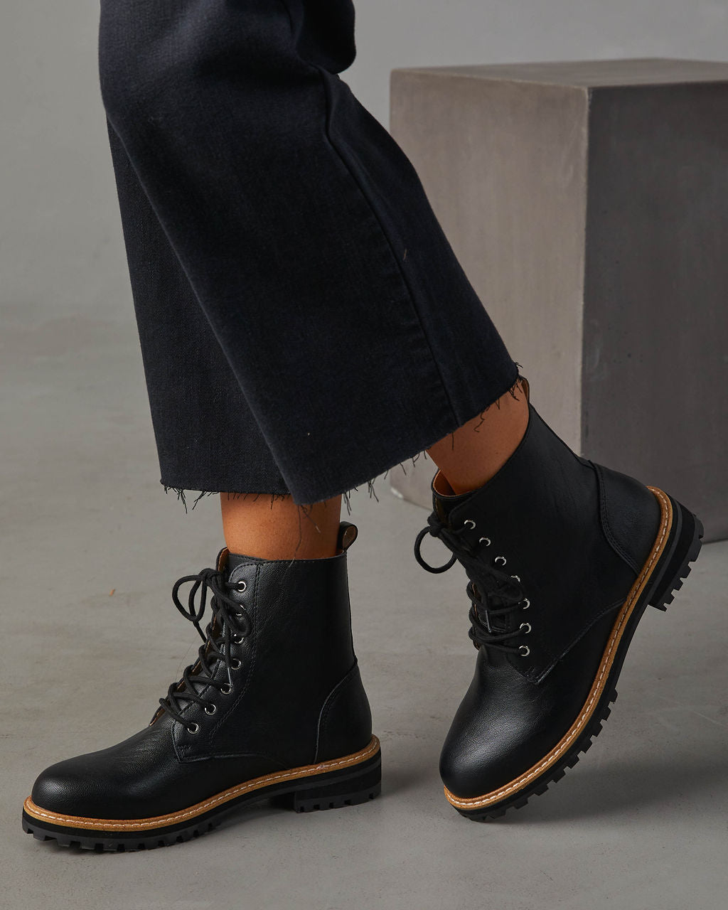 

Brycen Faux Leather Lace Up Boot