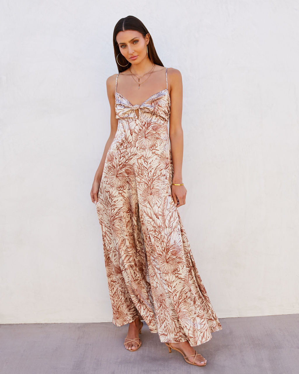 

Enjoy The Adventure Satin Printed Pocketed Wide Leg Jumpsuit