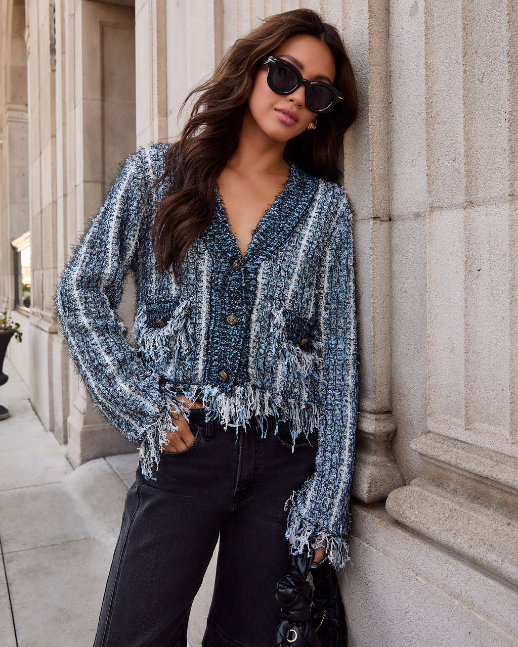 

Sarahphina Cropped Fringe Cardigan