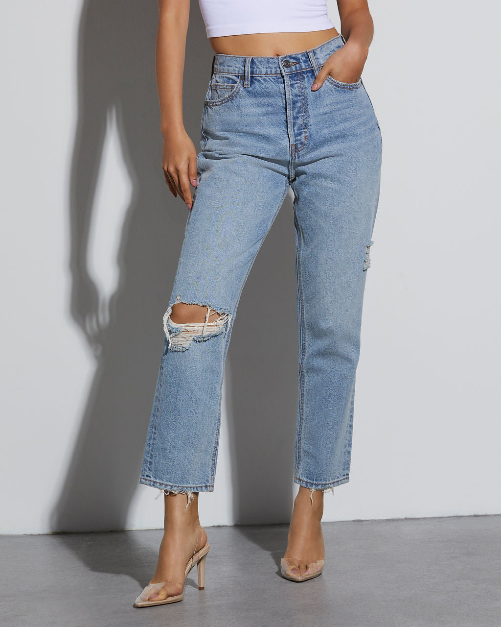 Maddison High Rise Stretch Split Hem Jeans – VICI