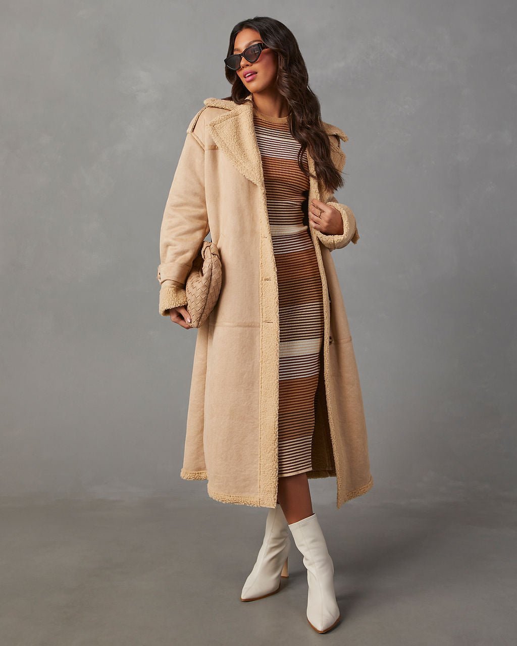 

Hobbes Sherpa Lined Suede Pocketed Coat