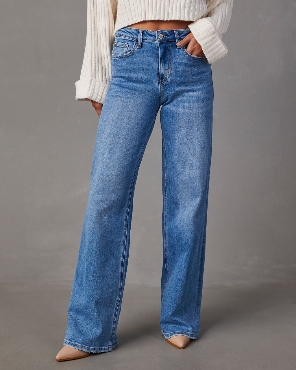 Charley High Rise Wide Leg Stretch Jeans