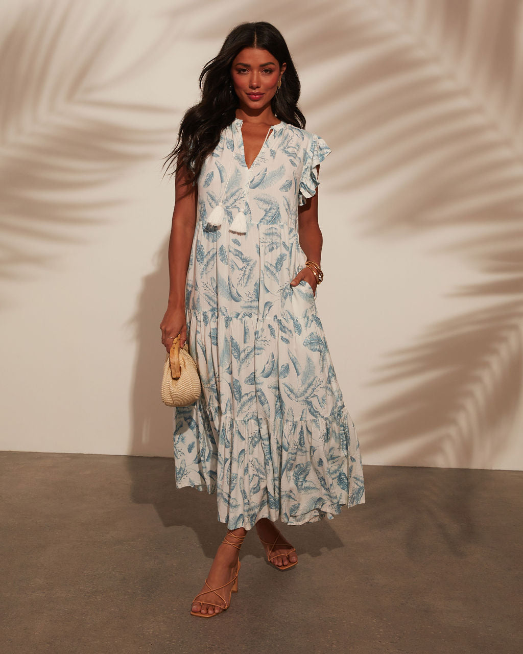

Coastal Blue A-Line Midi Dress