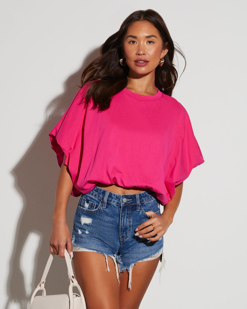 

Kaylee Bubble Hem Cotton Crop Top