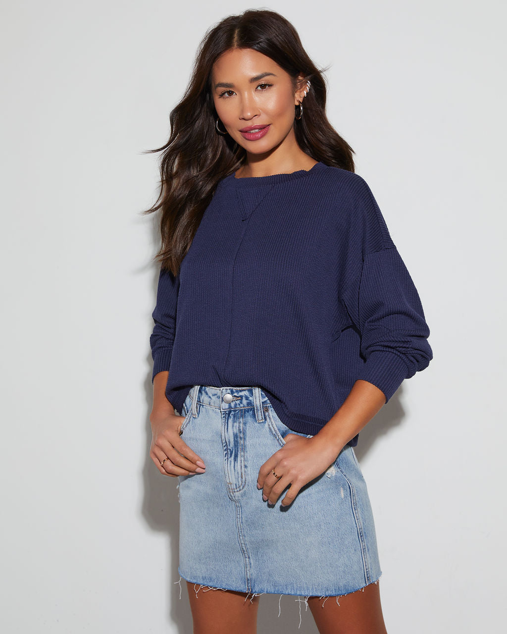 

Quin Rib Knit Long Sleeve Top