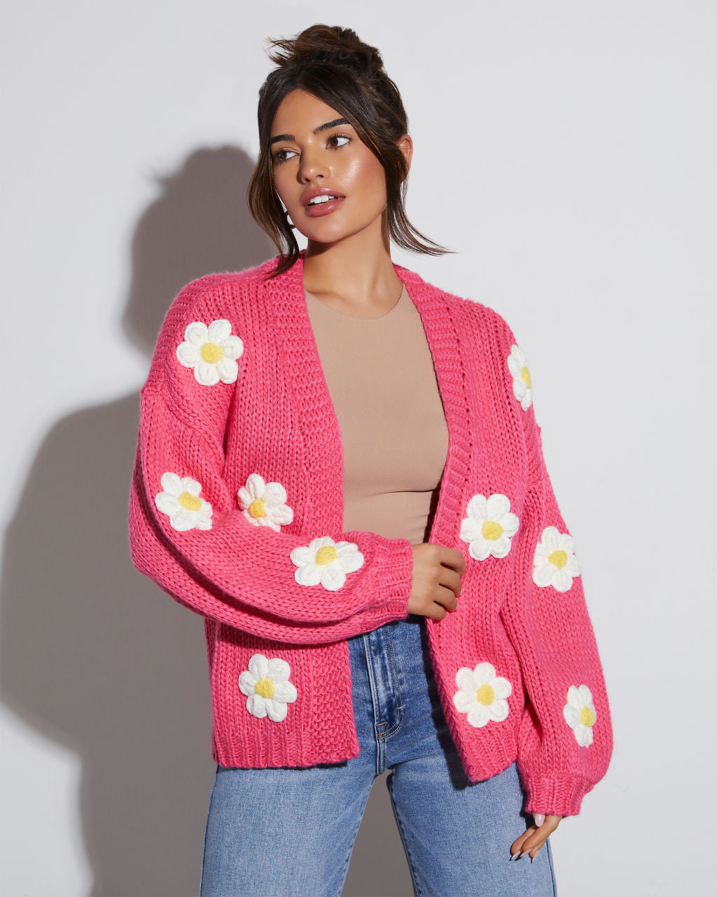 

Fallen Daisy Oversized Knit Cardigan