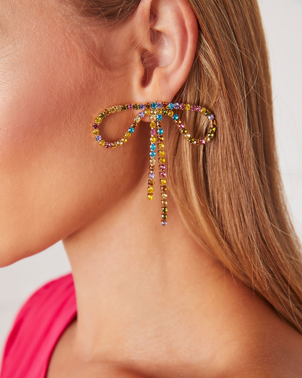 

Scottie Colorful Rhinestone Bow Earrings