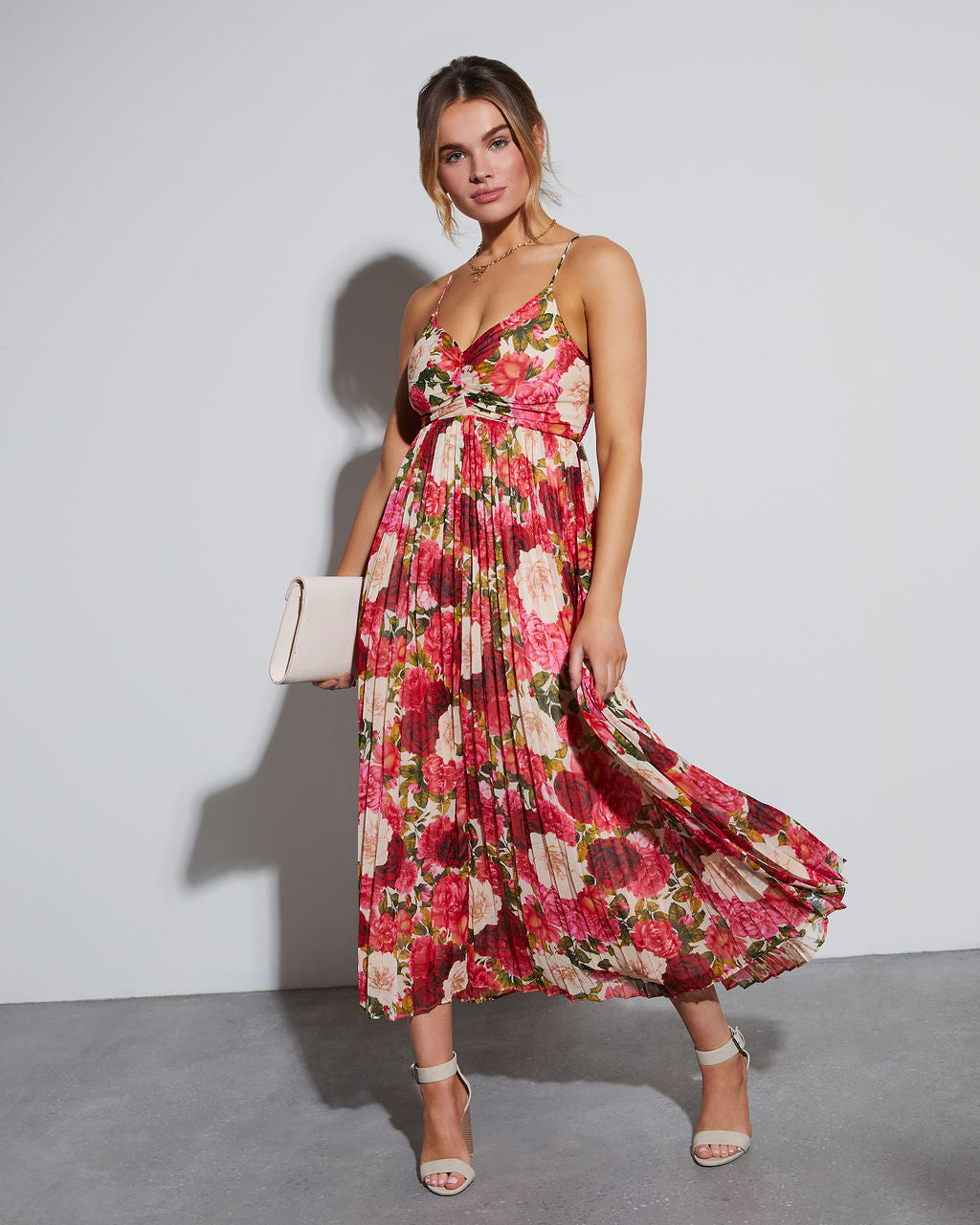 Last Dance Satin Floral Cowl Neck Dress – VICI