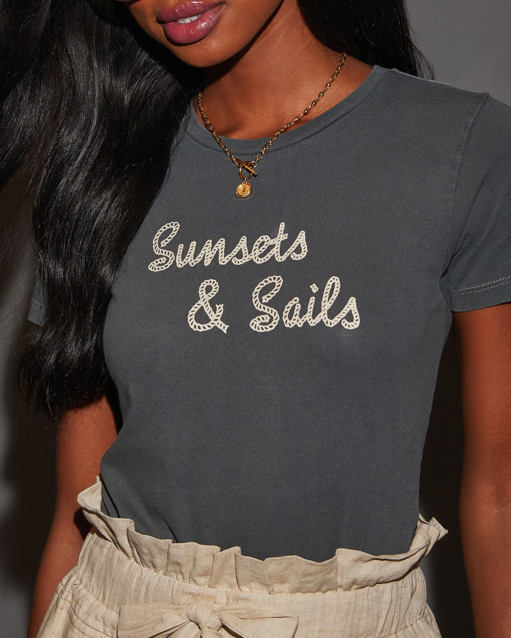 

Sunsets And Sails Graphic Tee