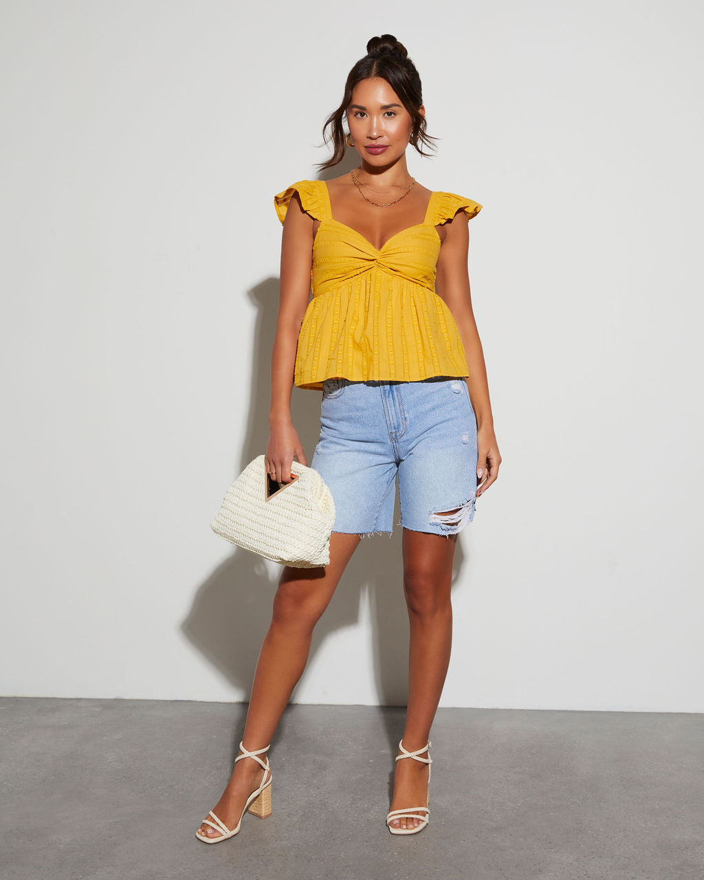 Meredith Cropped Short Sleeve Top