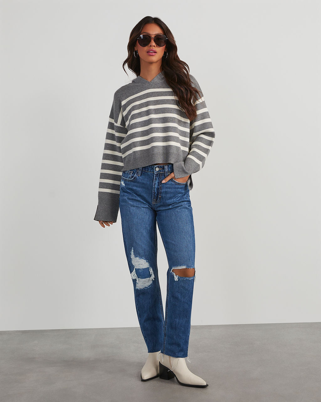 Milton Striped Hooded Sweater