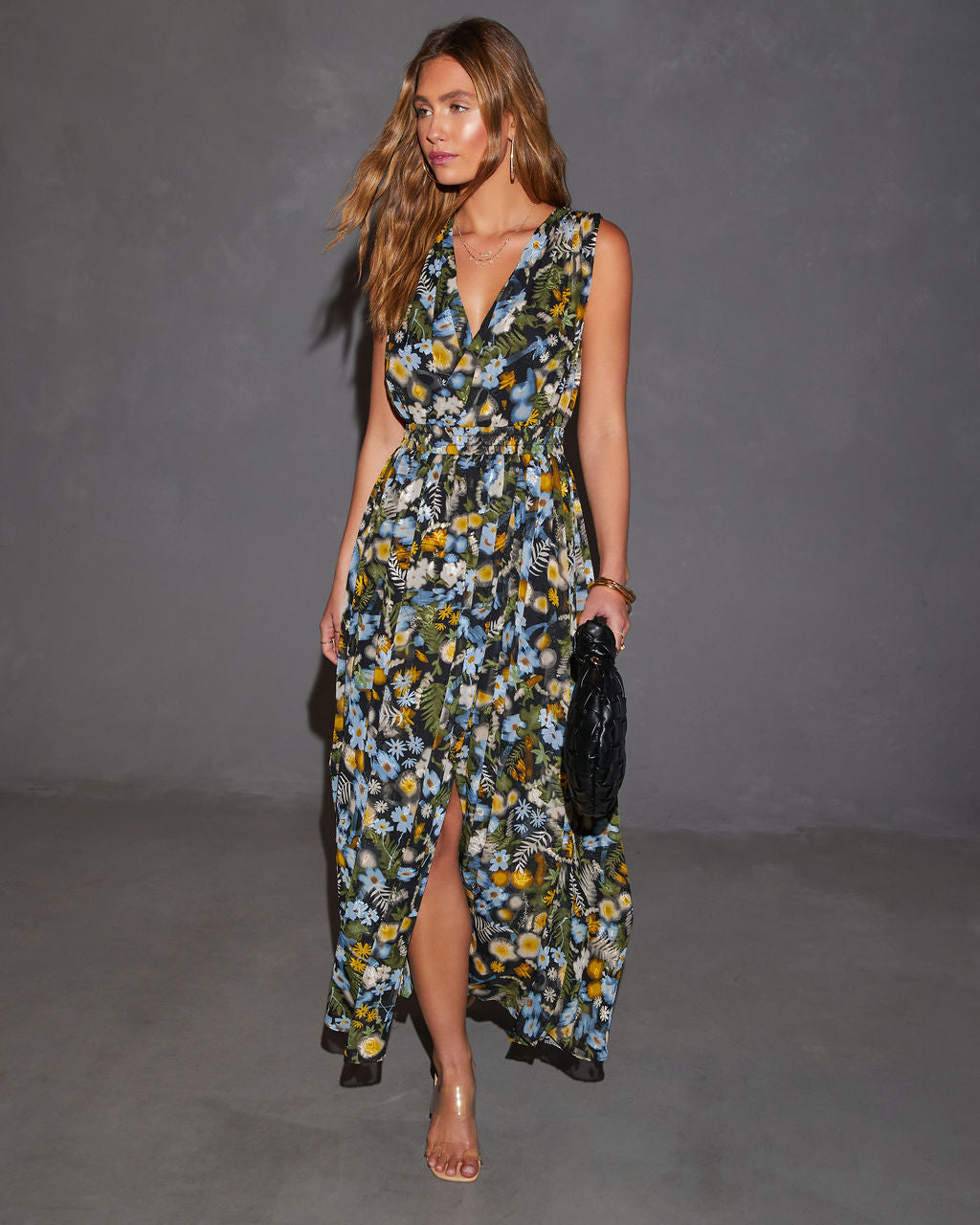 

Yasmin Floral V-Neck Maxi Dress