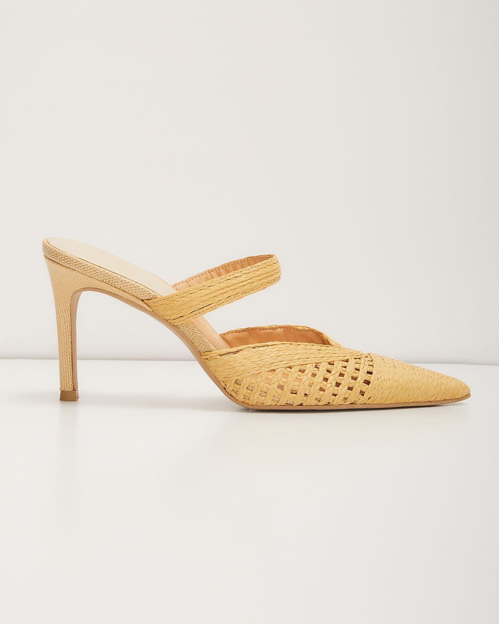 Kaline Raffia Pointed Toe Mules