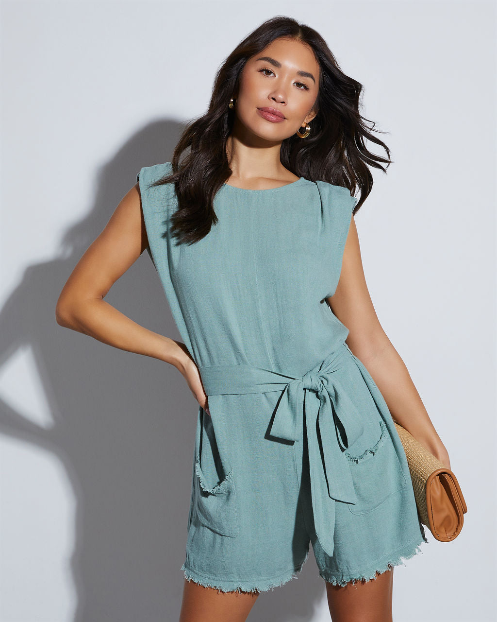 

Mikaela Tie Waist Romper