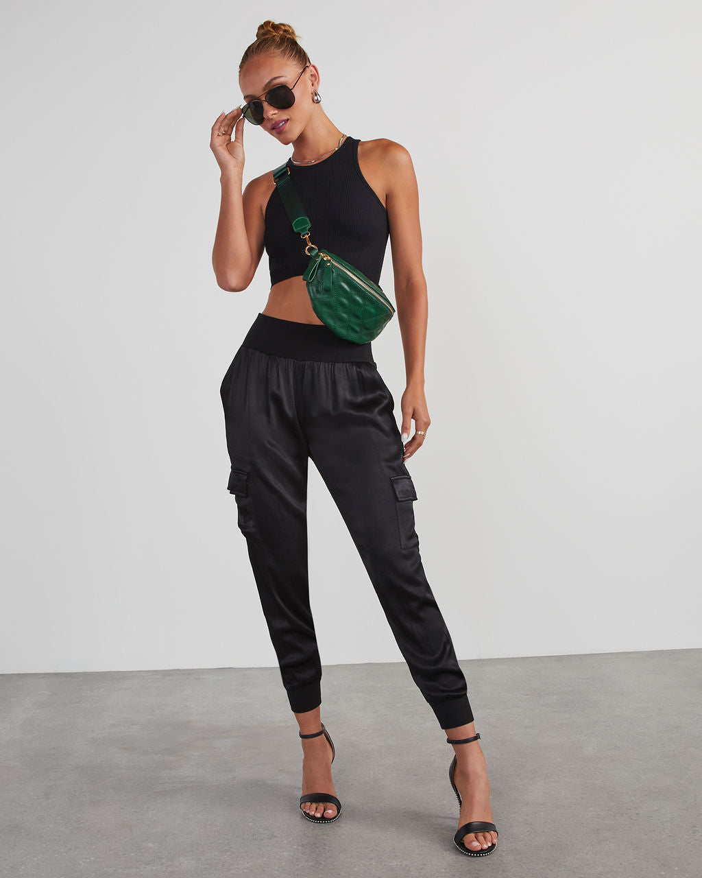 

Luxe Look Satin Pocketed Joggers