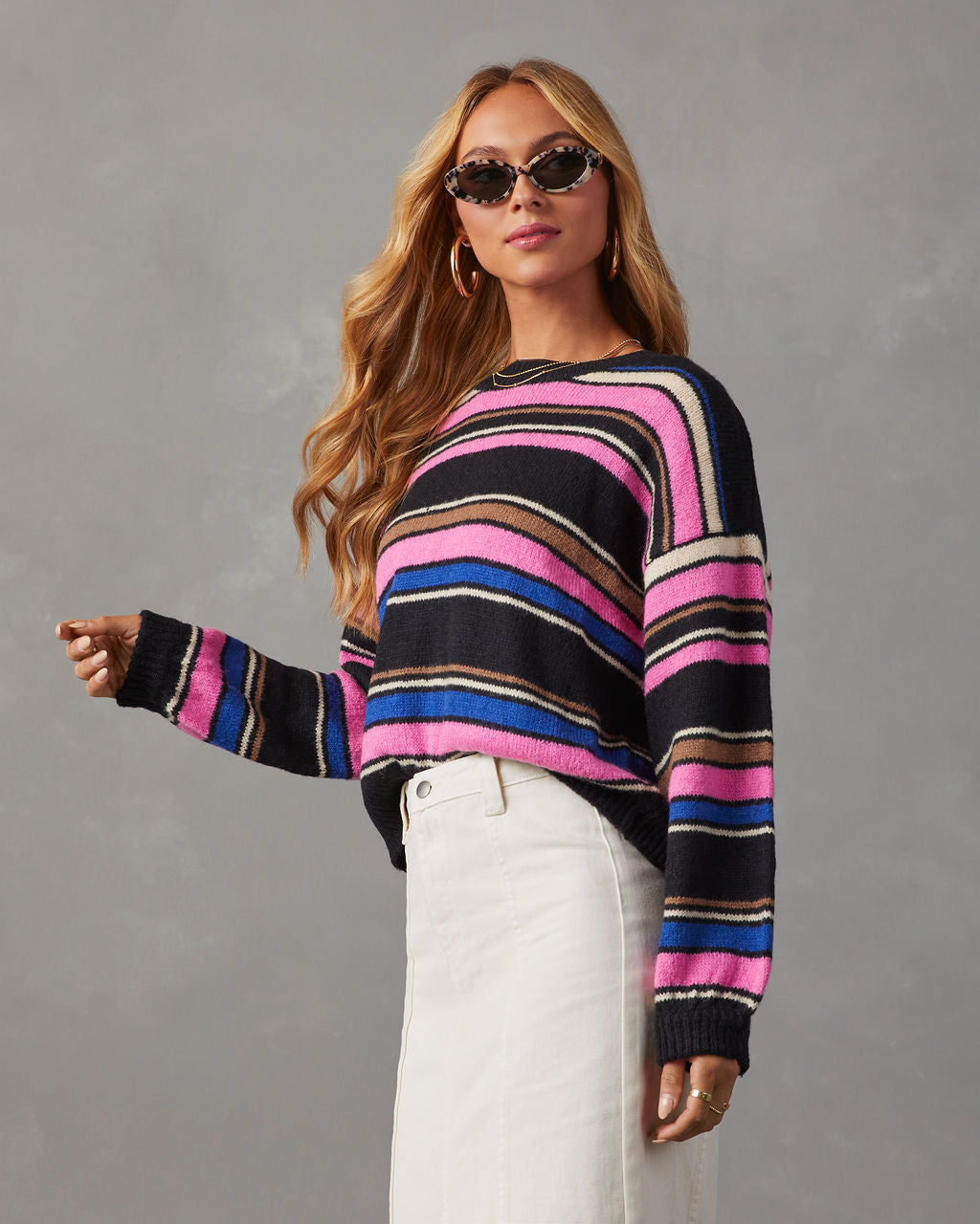 

Cosmic Striped Pullover Sweater