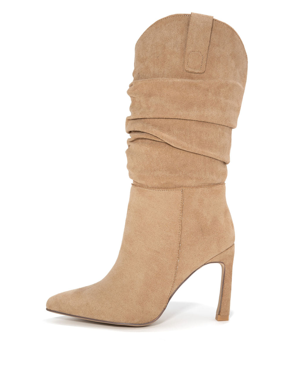 

Goldie Faux Suede Heeled Slouch Boot