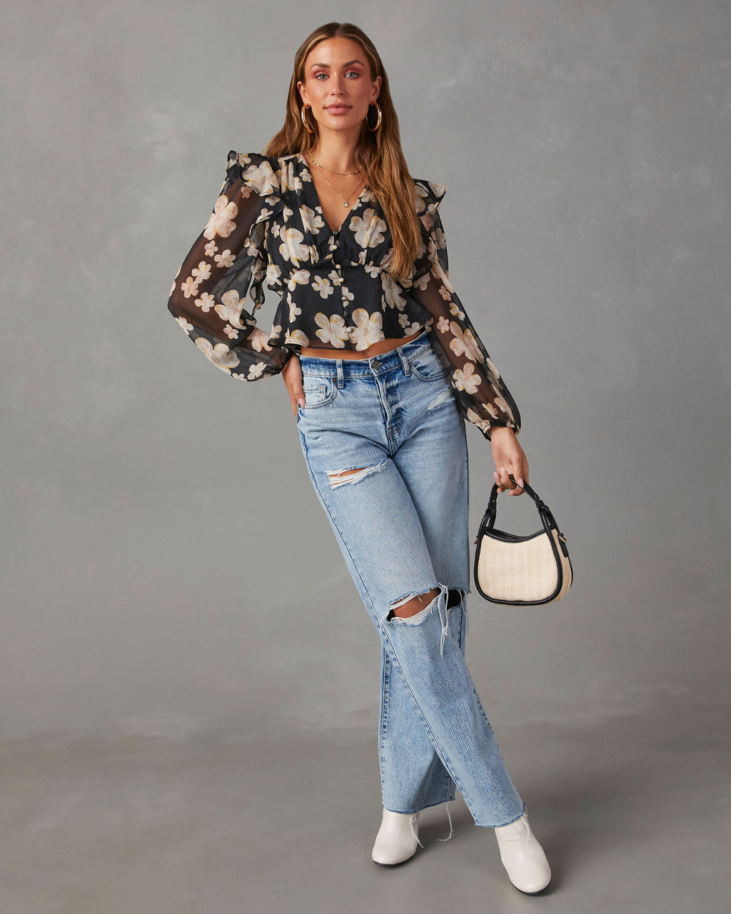 Never Been Kissed Floral Blouse