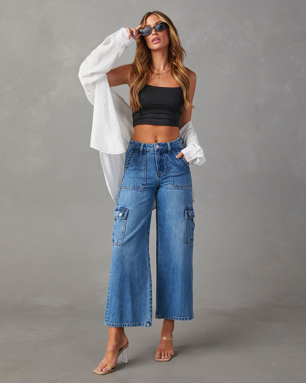 Kelso High Rise Wide Leg Cropped Jeans – VICI