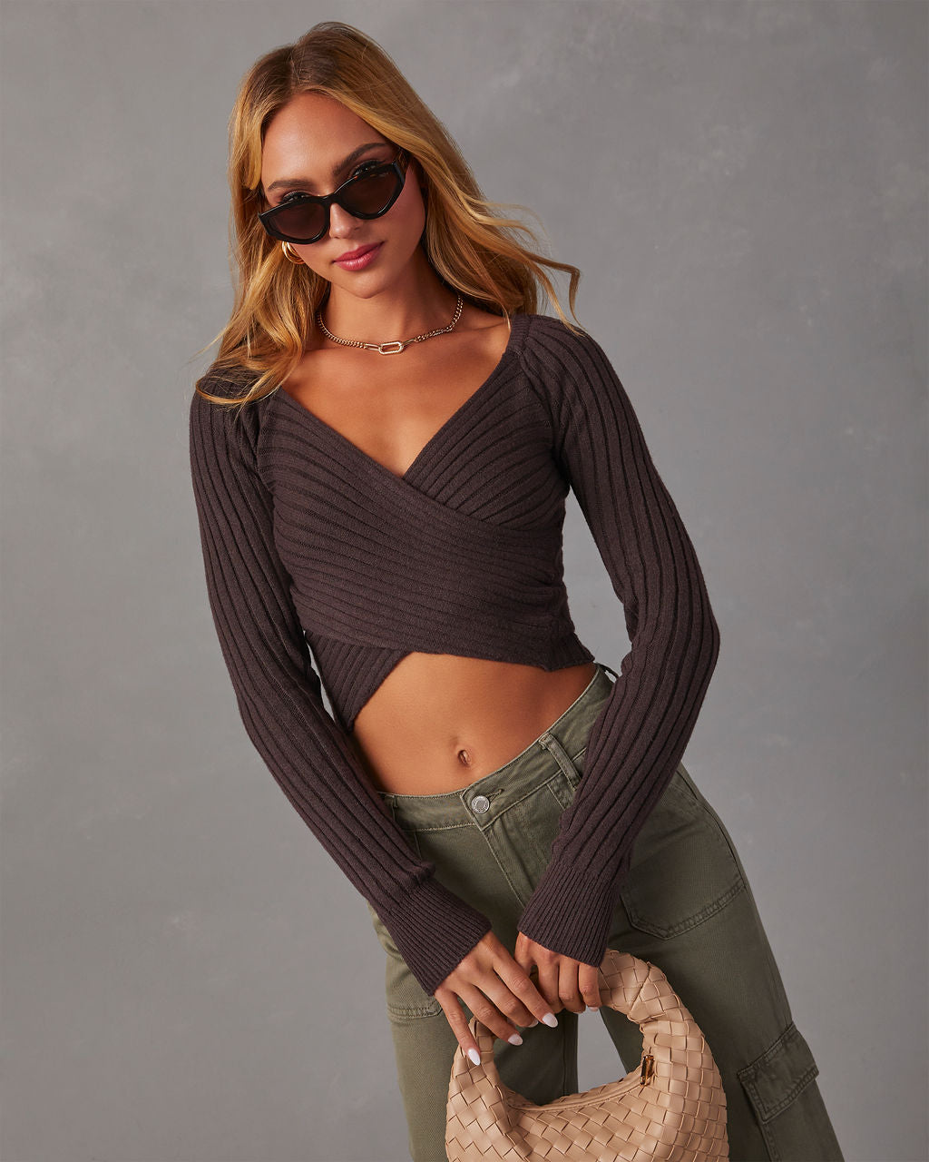 

Pamina Crossover Ribbed Sweater