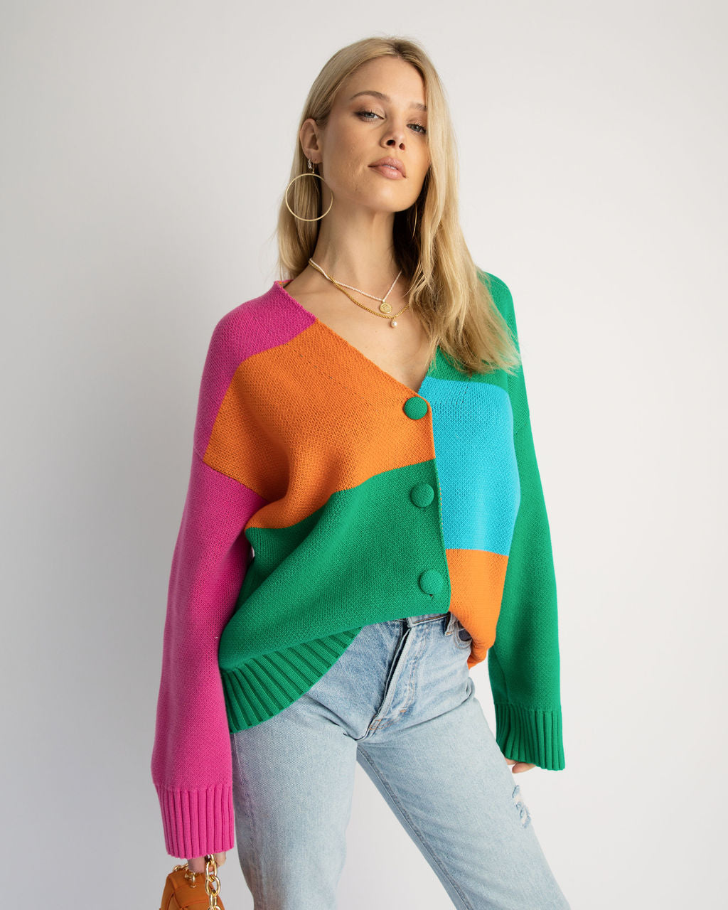 

What A Combo Colorblock Cardigan