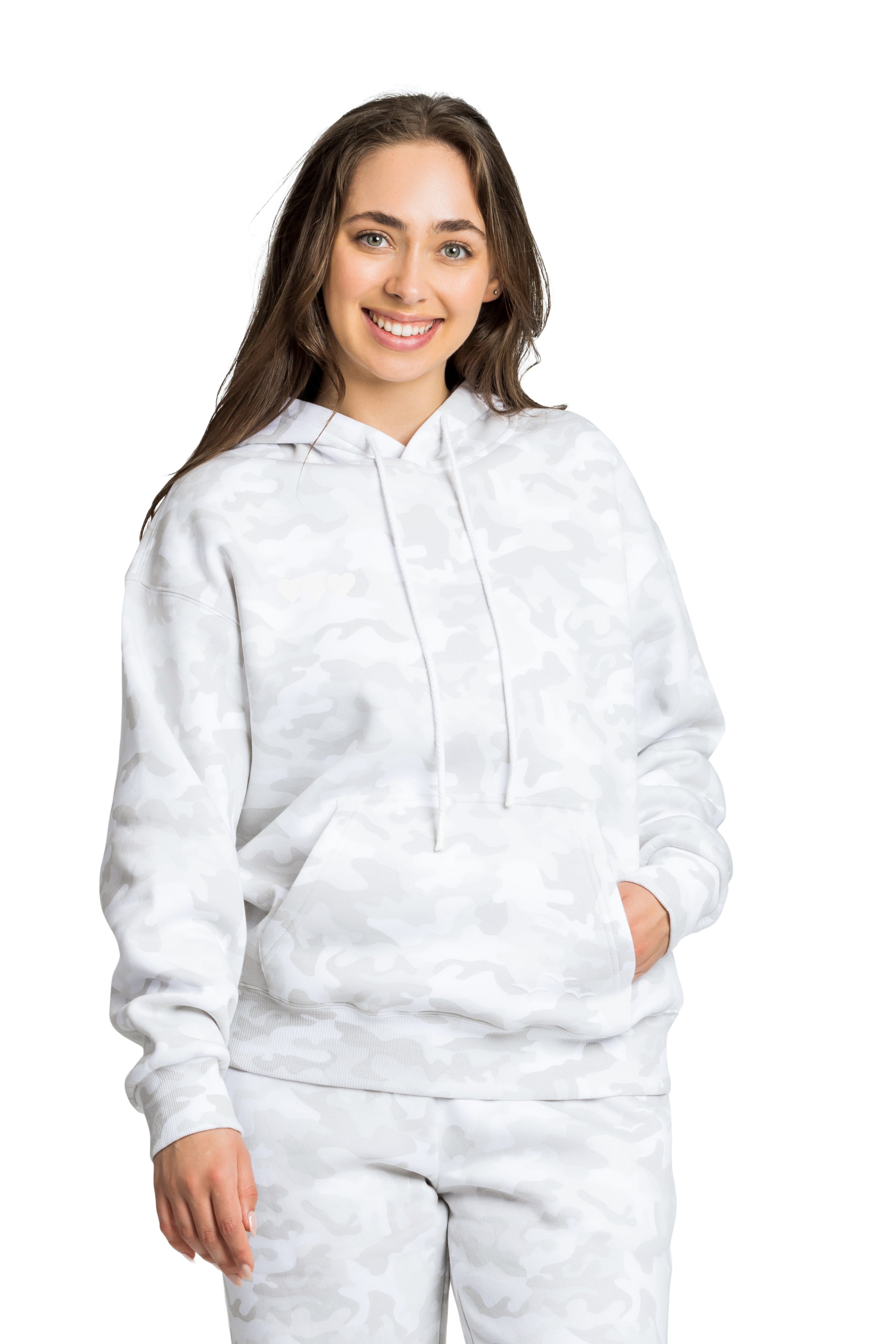 Women's sweatsuit set in winter white camo