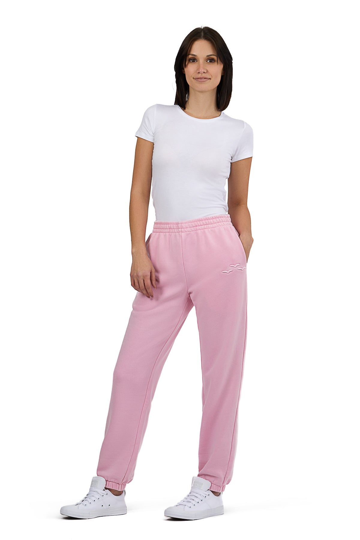 Men's premium fleece relaxed sweatpants in Vintage Bubble Gum Pink