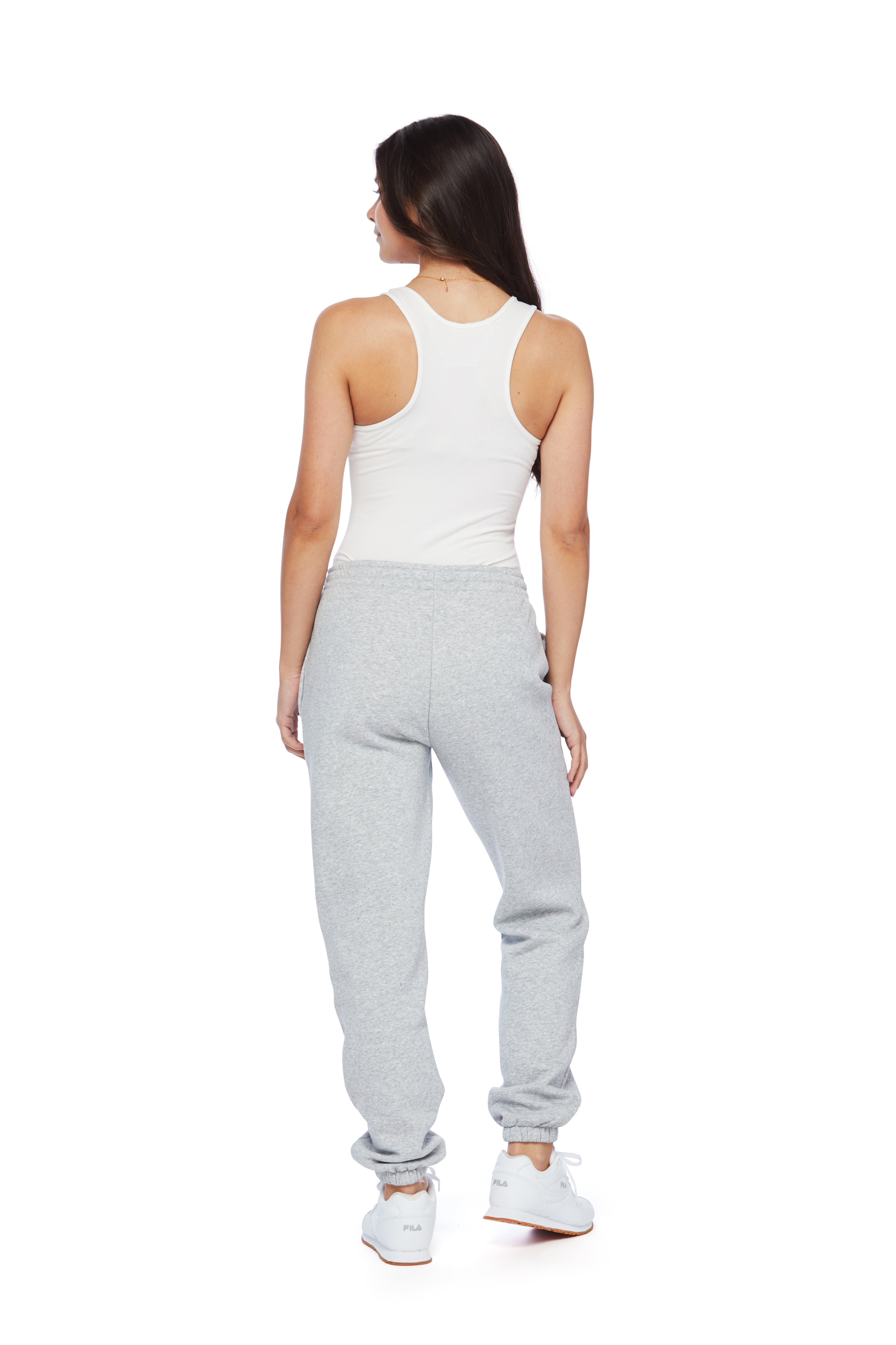 FILA Women's Hthr Gray Sweatpants Size Small S Lounge Joggers Pockets Cuffed