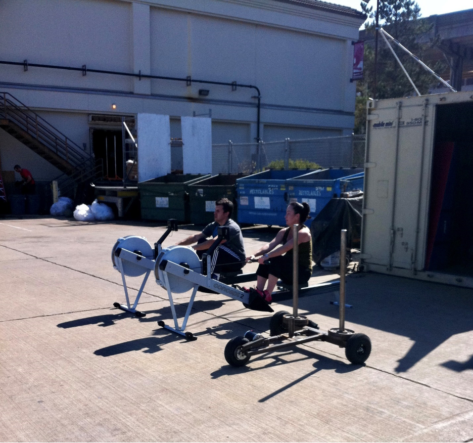 XPO Sled prototype in the parking lot of dreams at San Francisco CrossFit