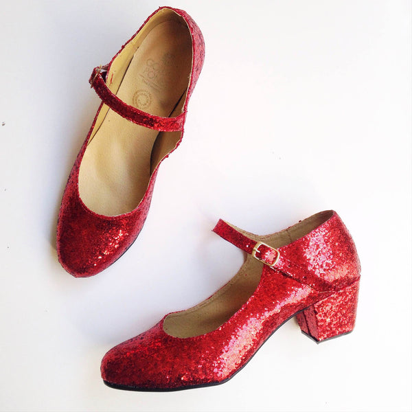 HELPSY :: Red Glitter Mary Janes
